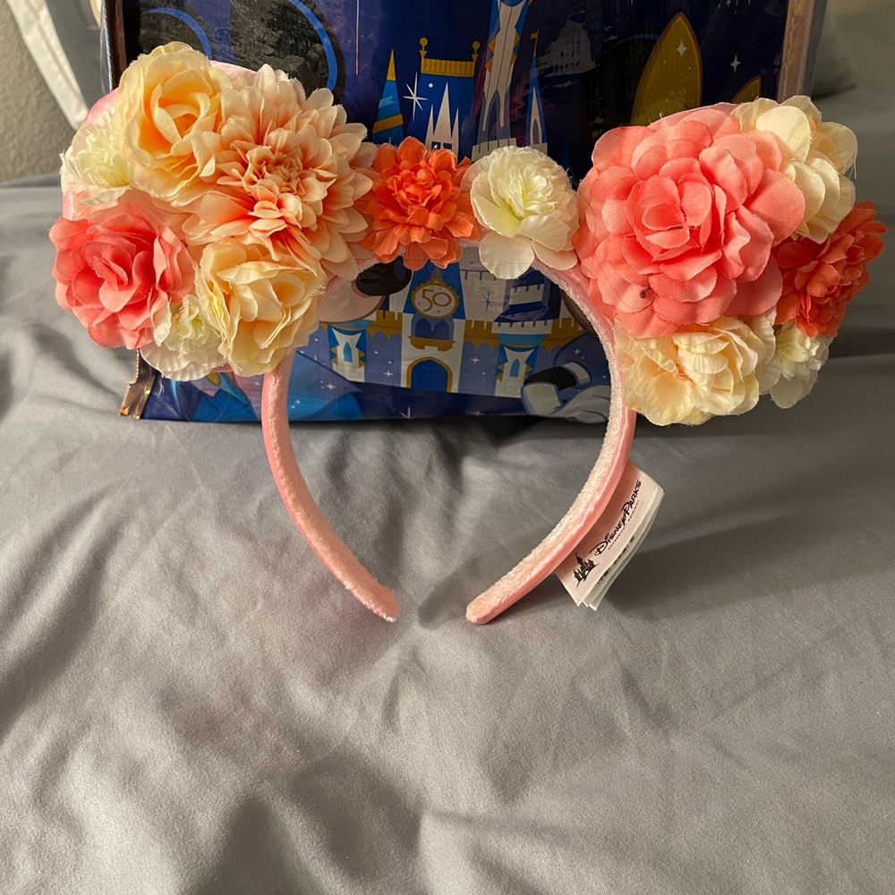 Disney Parks Floral Minnie Mouse Ears Headband